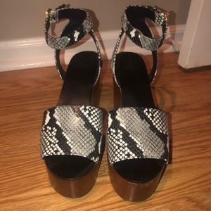 Tory Burch Snake/Wood Wedges
